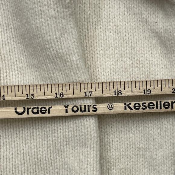 Fjallraven Sweater Womens XS Cream Ovik Cable Knit Turtleneck 100% Wool - Picture 10 of 11